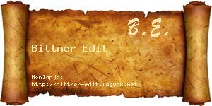 Bittner Edit névjegykártya